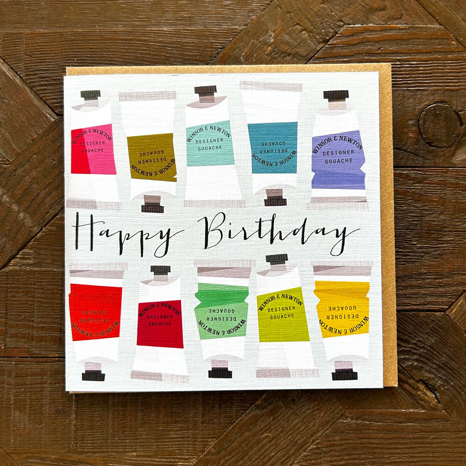 WO91 paint tubes birthday card