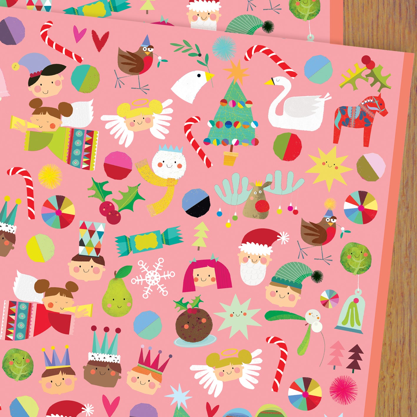 WP134 christmas characters wrapping paper