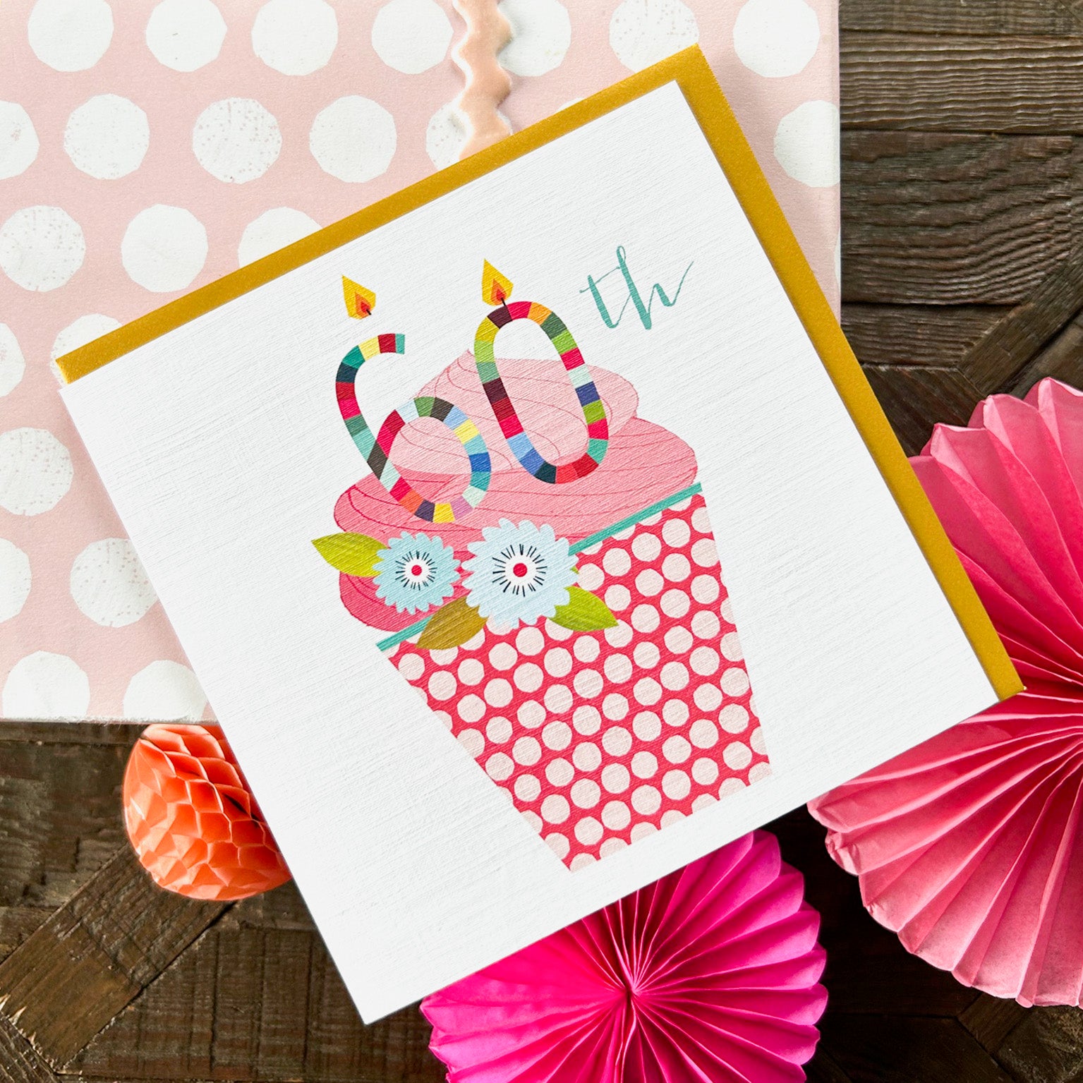 CC60 cupcake 60th birthday card