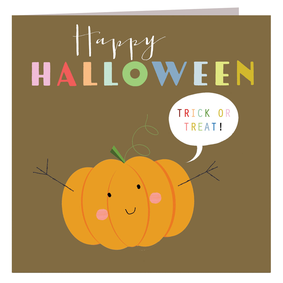 DE03 happy Halloween pumpkin card