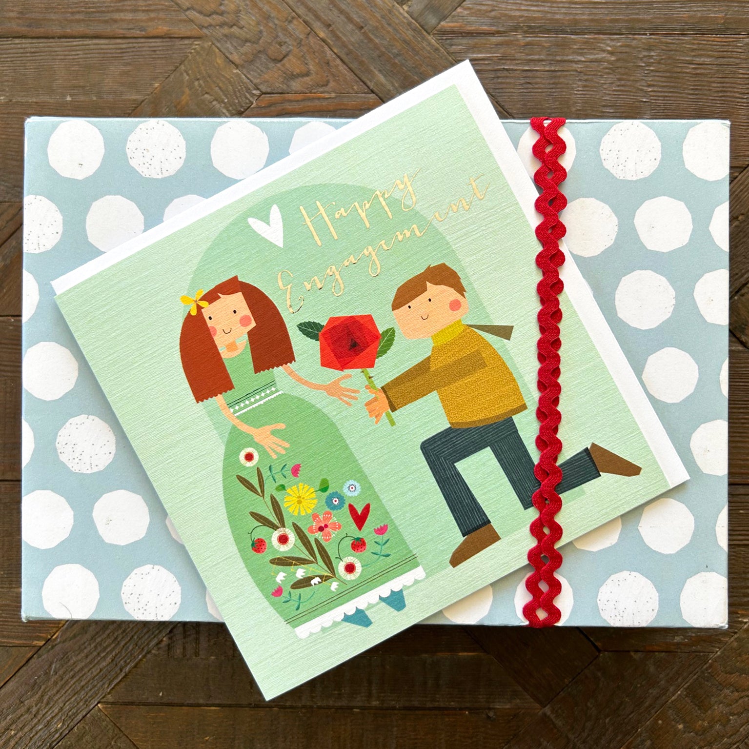 FK08 silver foiled engagement card