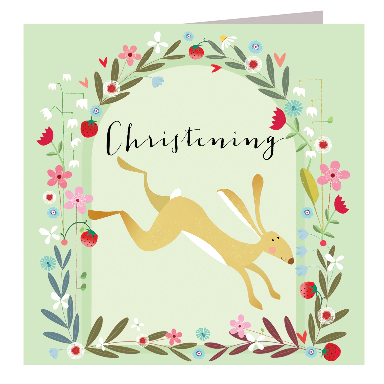 FK12 silver foiled christening card