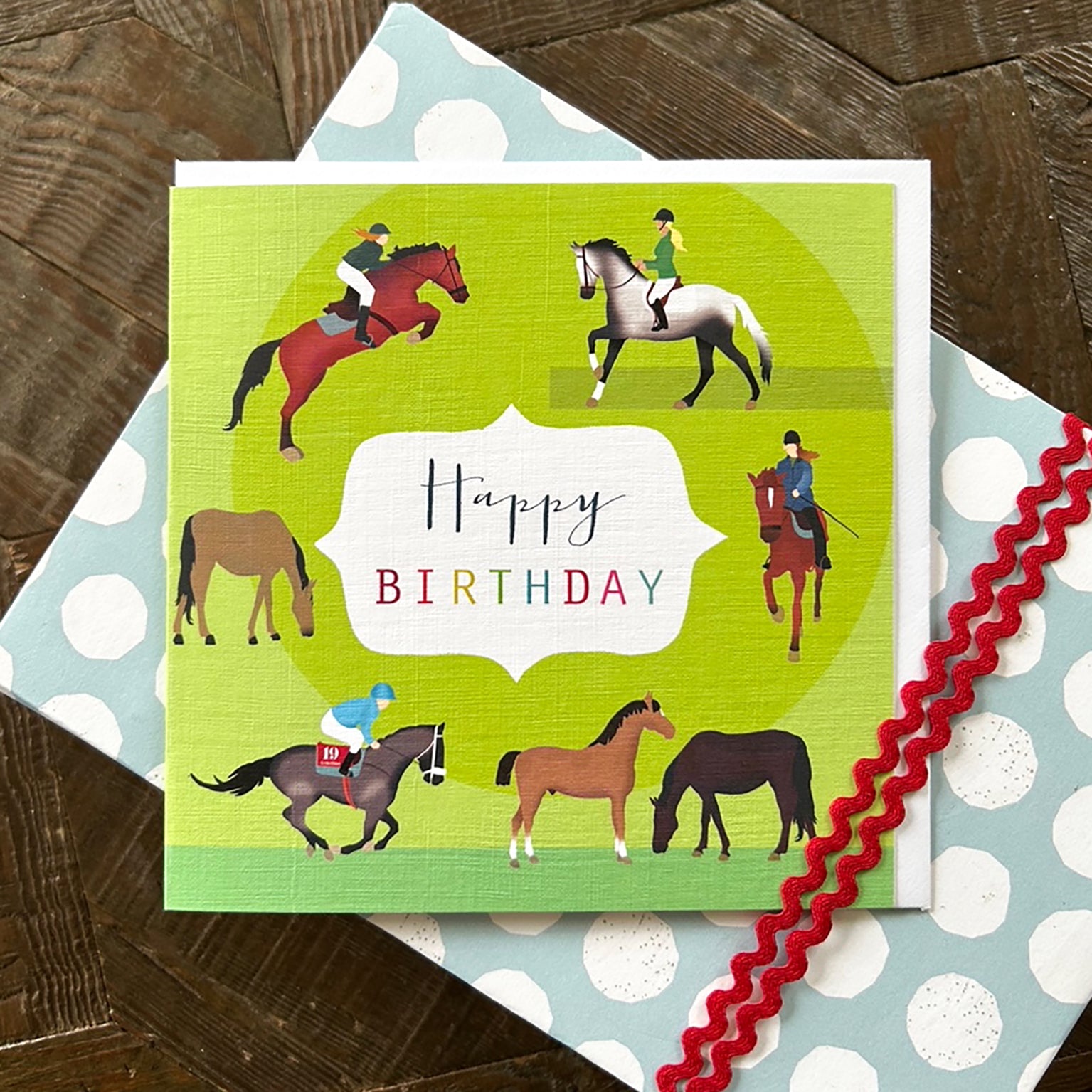 HBG05 horse riding birthday card