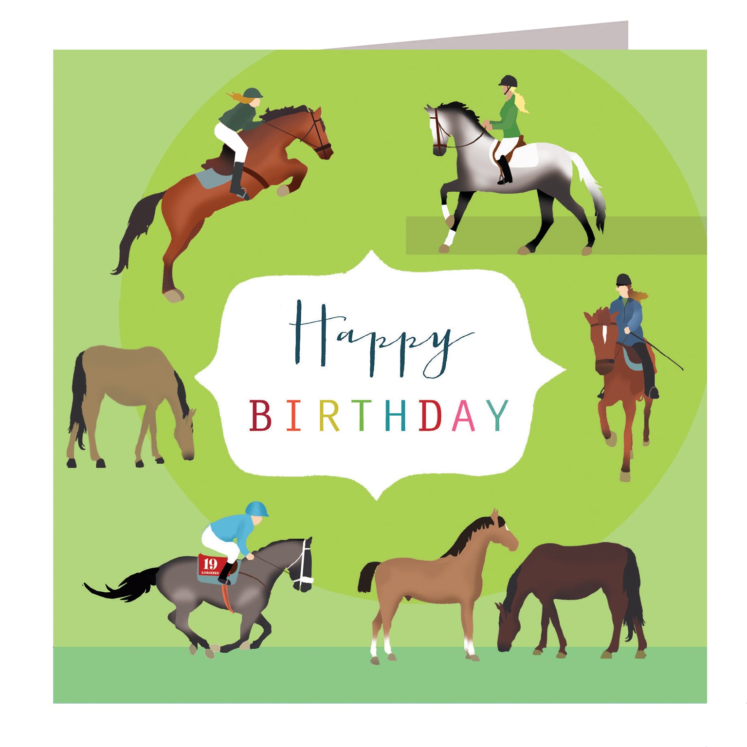 HBG05 horse riding birthday card