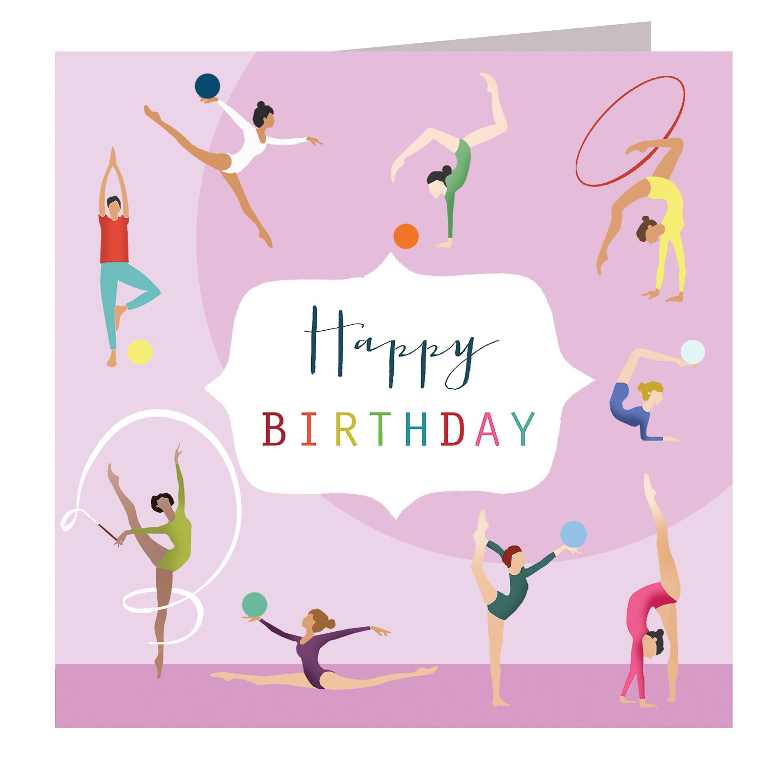 HBG06 gymnastics happy birthday card