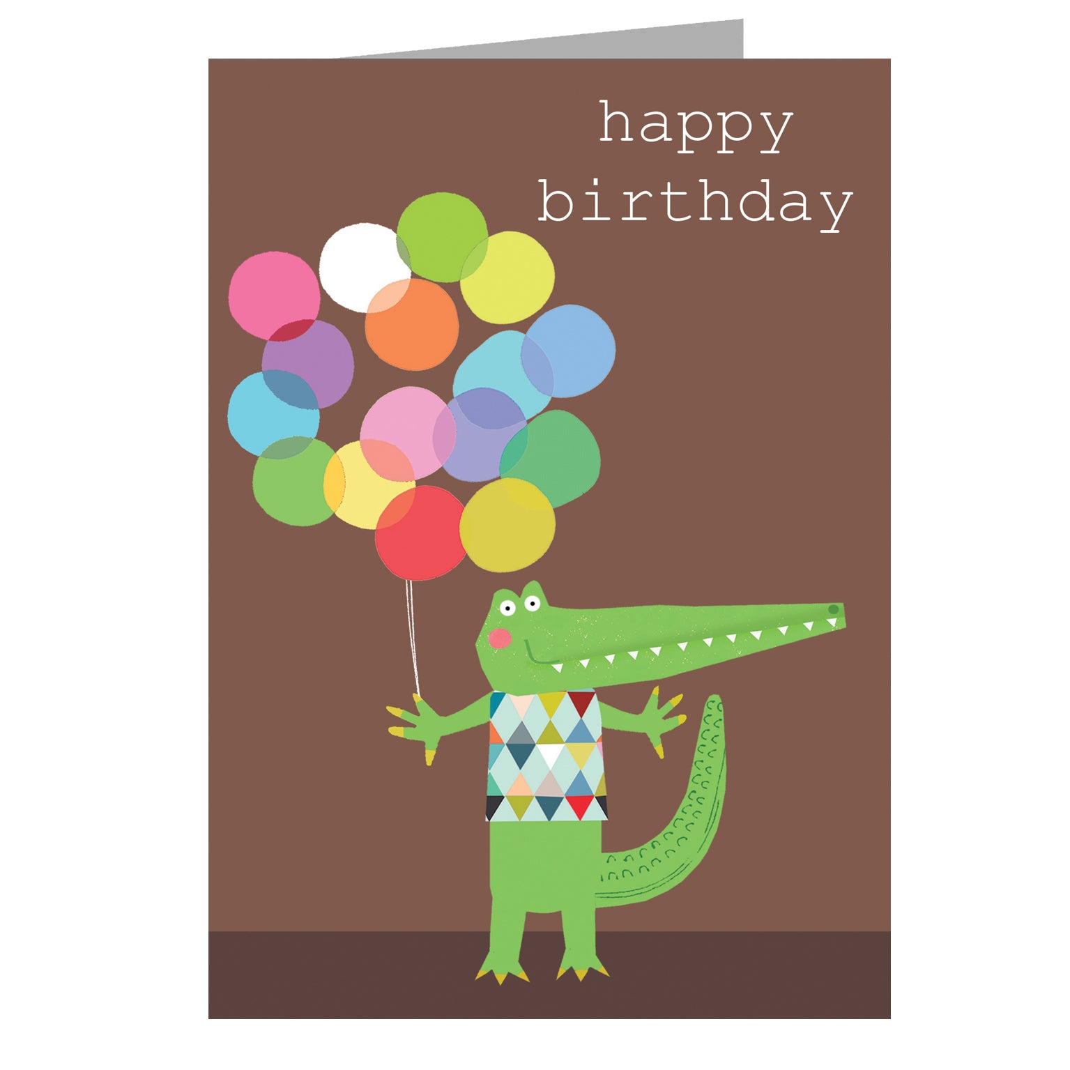 PA01 crocodile happy birthday card