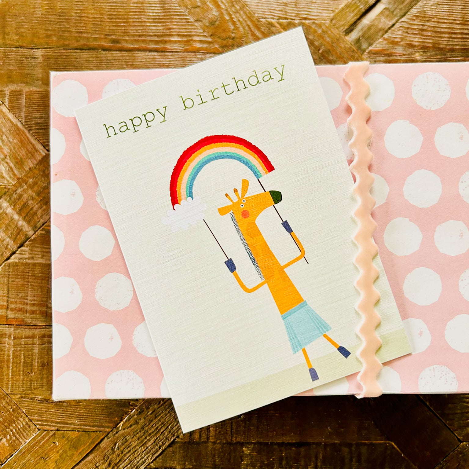 PA02 giraffe happy birthday card