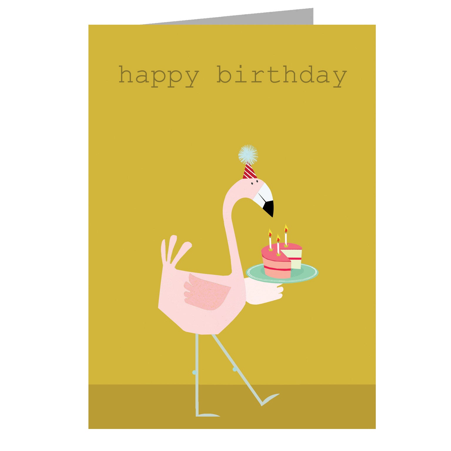 PA05 flamingo happy birthday card