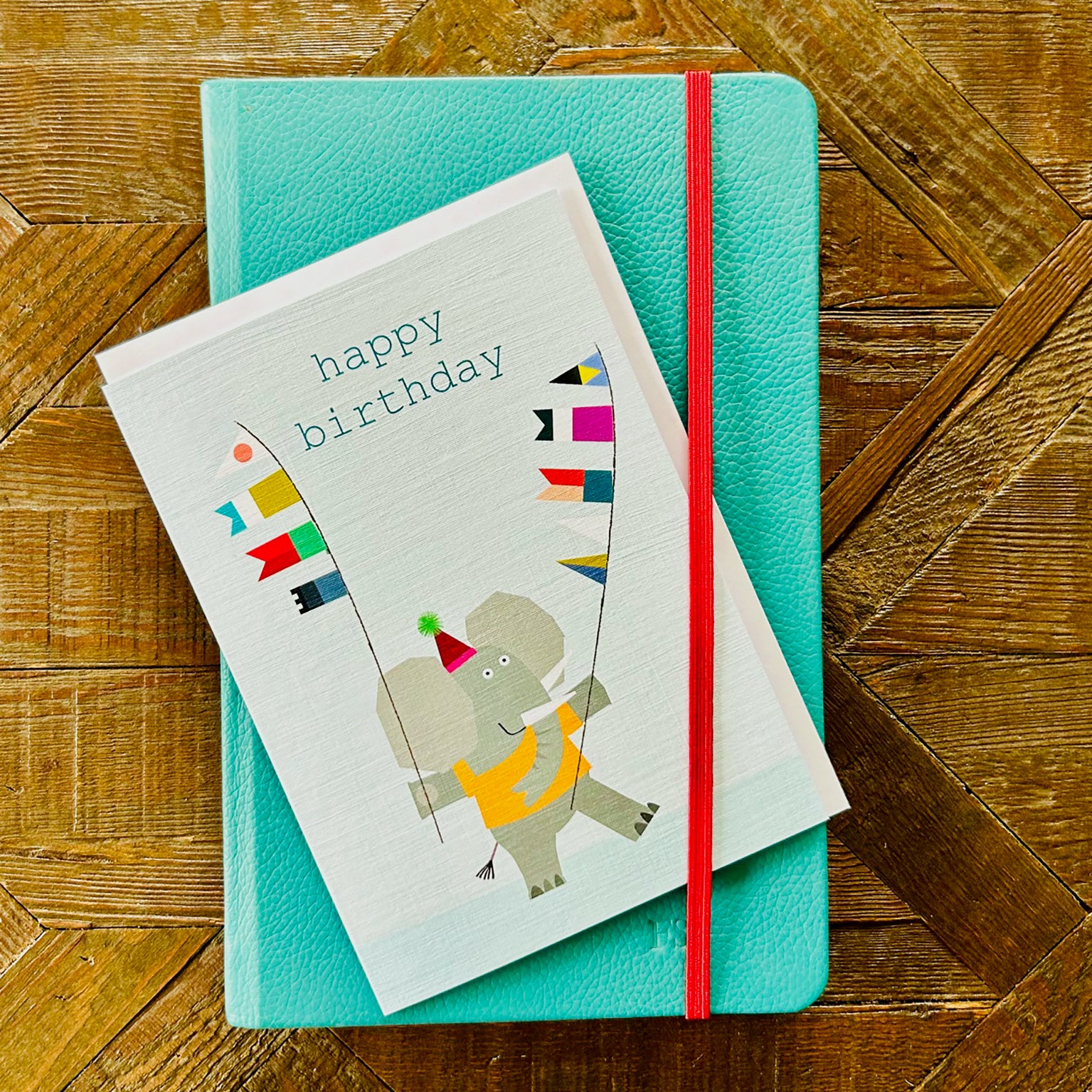 PA10 elephant happy birthday card