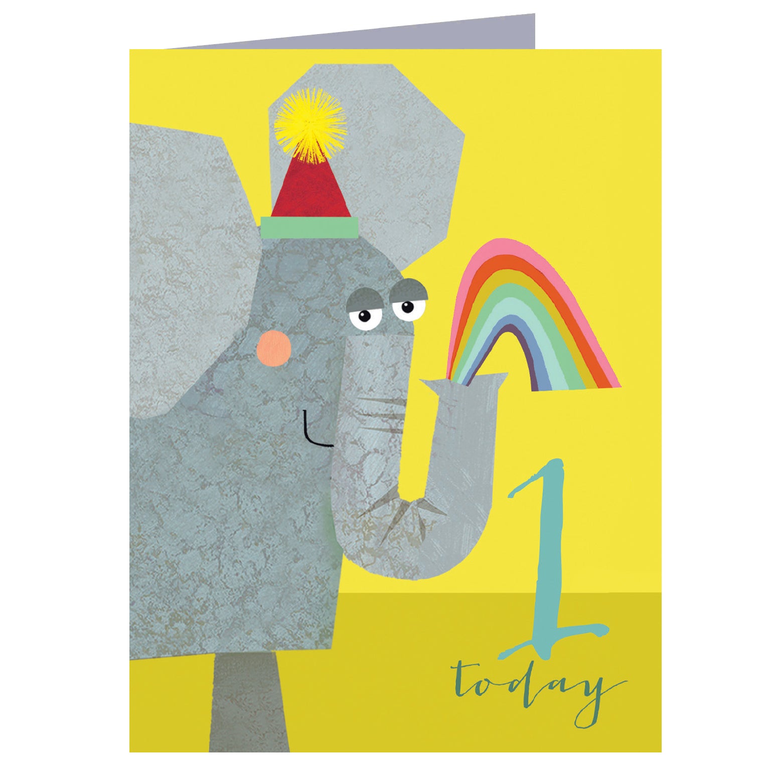 TNA01 mini elephant 1st birthday card