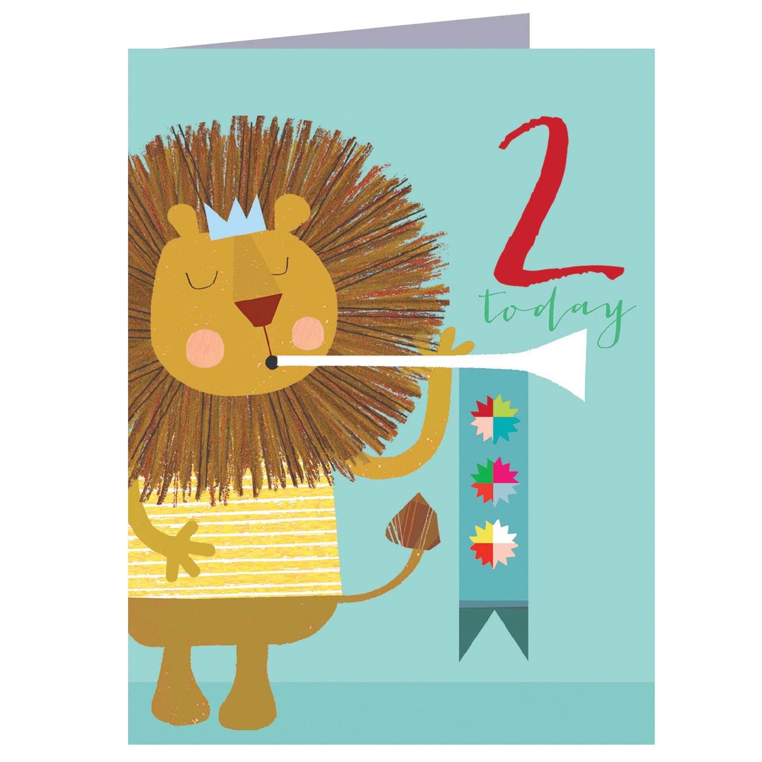 TNA02 mini lion 2nd birthday card