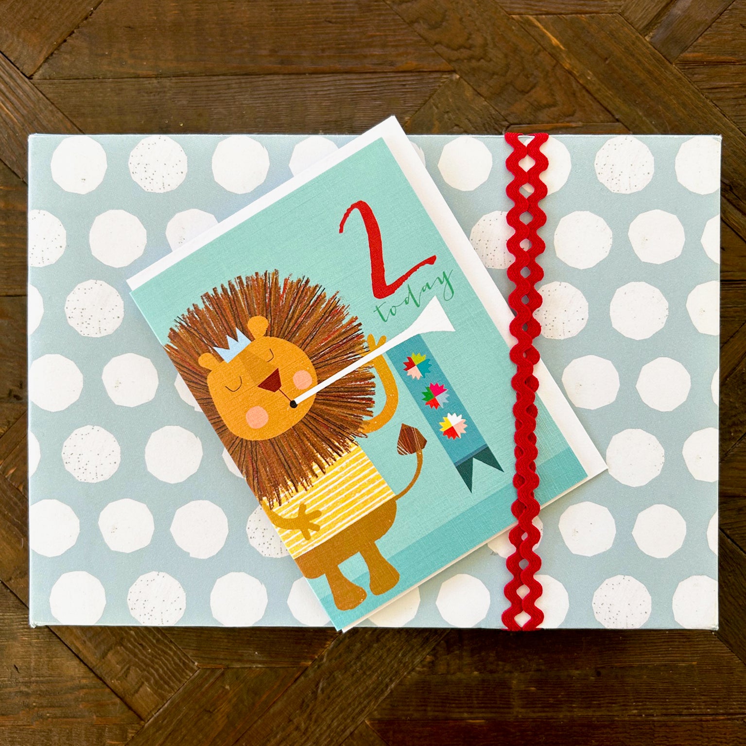 TNA02 mini lion 2nd birthday card