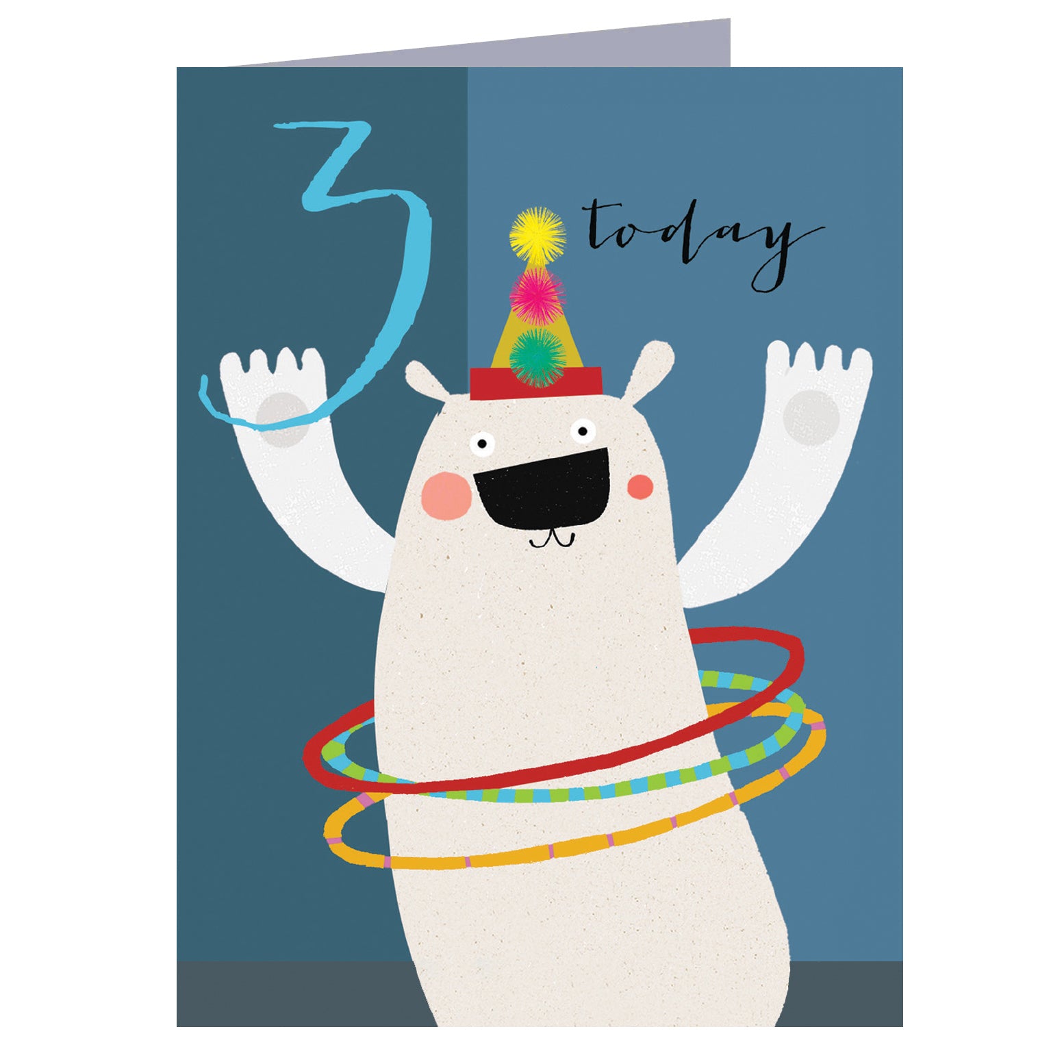 TNA03 mini polar bear 3rd birthday card