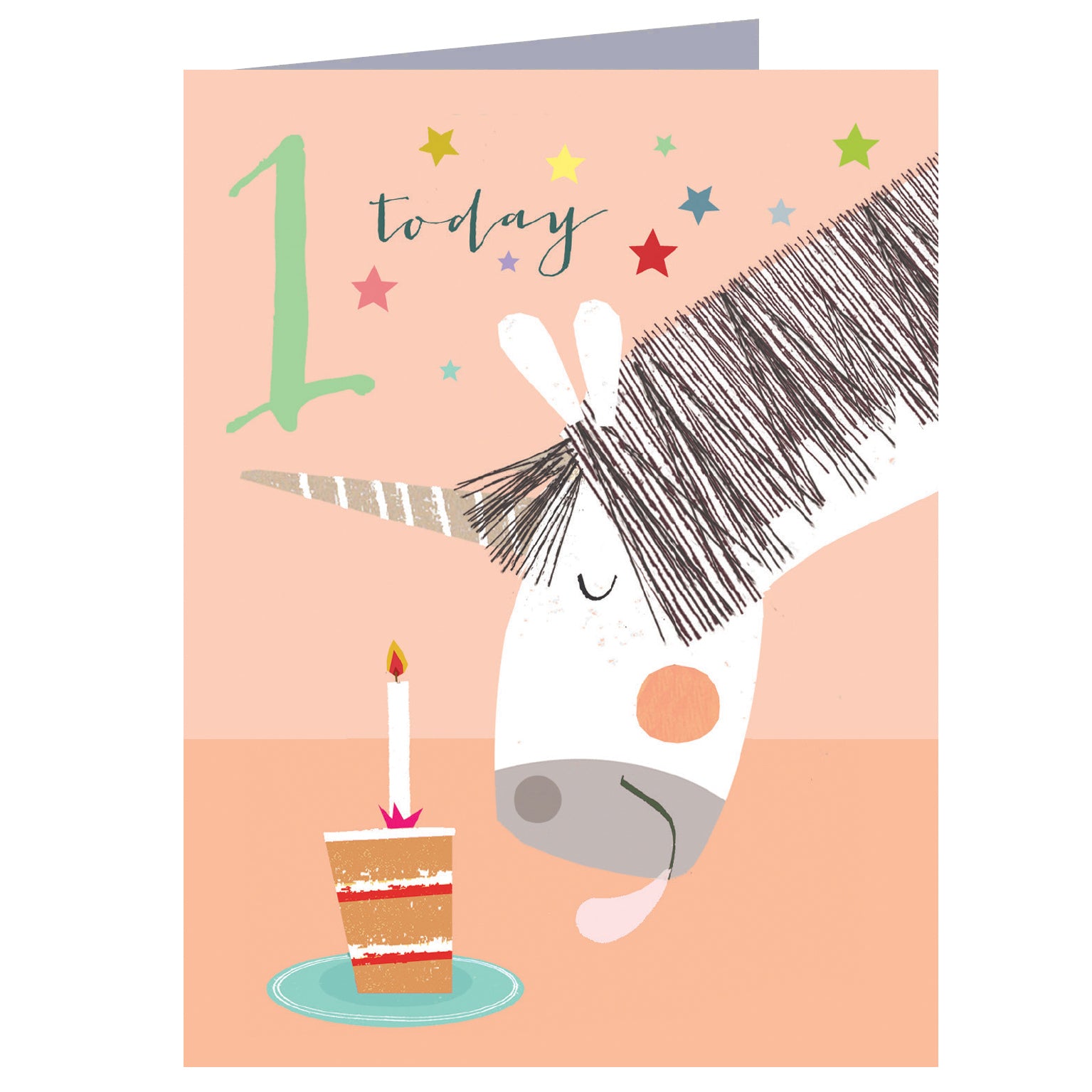 TNA06 mini unicorn 1st birthday card